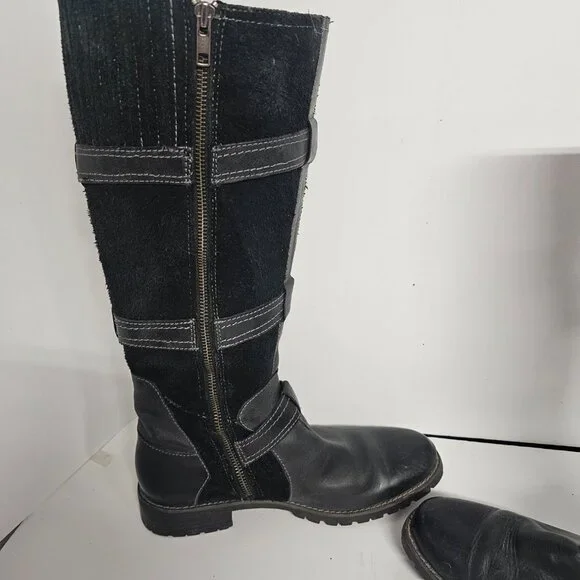 Ariat Highland Boots Moto Meets Equestrian Grunge Leather Black 9B - Picture 7 of 13